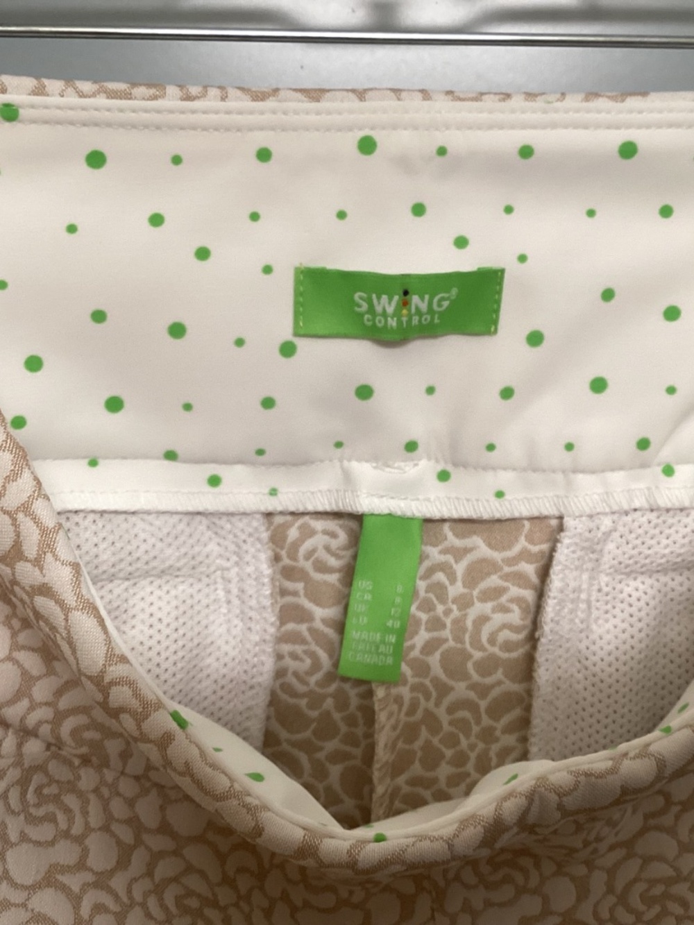 Activewear pants, size 8, white/beige floral - Picture 6 of 8